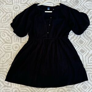 New Old Navy Black Cotton Puff Sleeve Summer Dress XS Extra Small